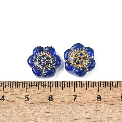 Baking Paint and Golden Metal Enlaced Glass Beads DGLA-T004-10I-1