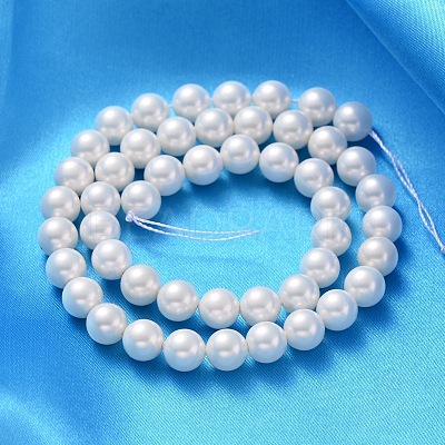 Shell Pearl Beads Strands X-SP8MM701-1
