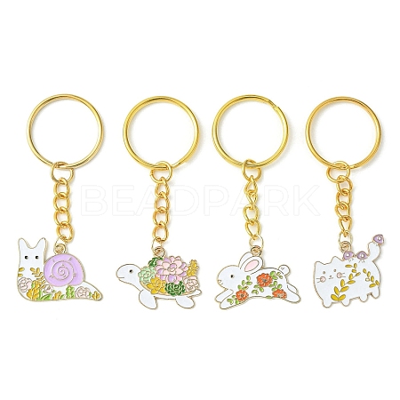 Animals Alloy Enamel Pendants Keychain KEYC-JKC00504-1