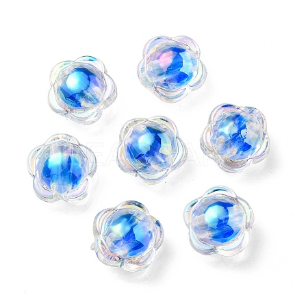 UV Plating Rainbow Iridescent Acrylic Beads OACR-A014-03E-1