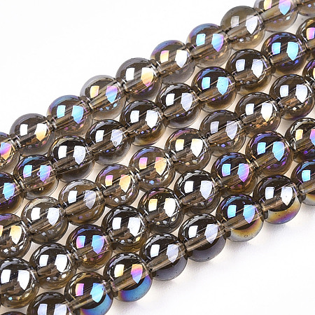 Electroplate Transparent Glass Beads Strands GLAA-T032-T8mm-AB02-1