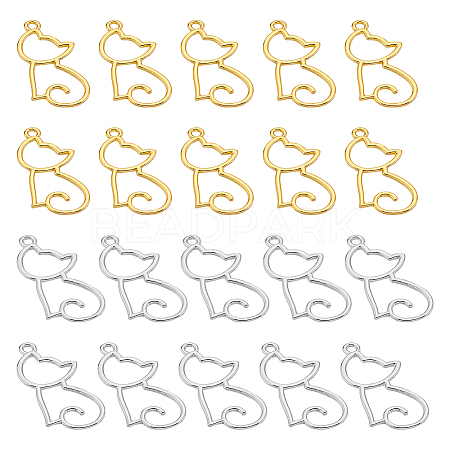 20Pcs 2 Colors Alloy Pendants FIND-LP0001-26-1