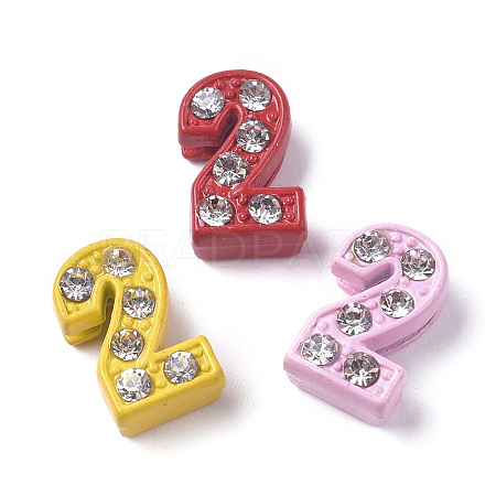 Alloy Rhinestone Slide Charms PALLOY-WH0070-23B-1