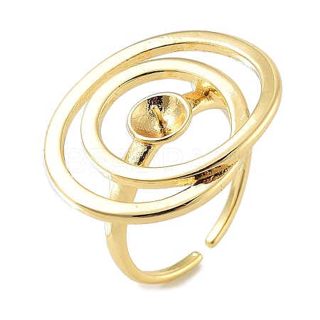 Rack Plating Brass Open Cuff Ring Settings KK-Z071-30G-1