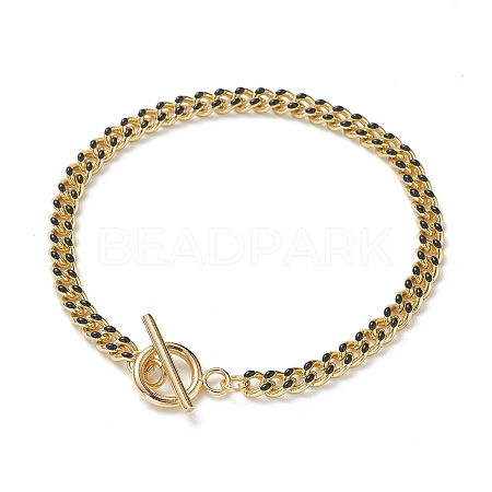 Brass Curb Chain Bracelets BJEW-JB05507-03-1