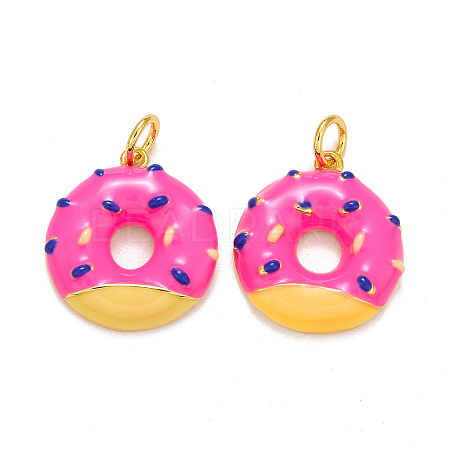 Brass Enamel Pendants KK-O140-06C-G-1