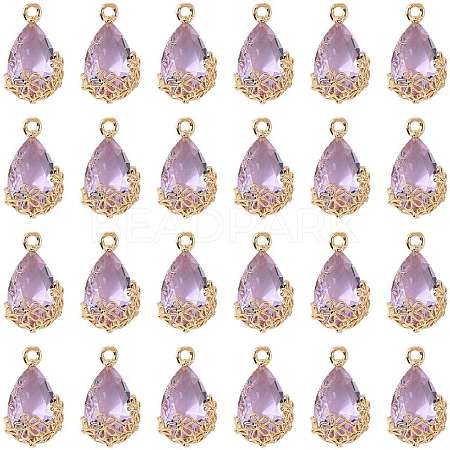 Transparent Glass Pendants GLAA-FZ0001-02I-1