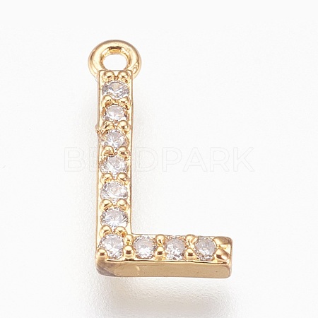 Brass Letter Pendants KK-P150-03G-L-1