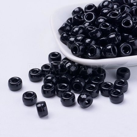 Opaque Acrylic European Beads X-PL338-45-1
