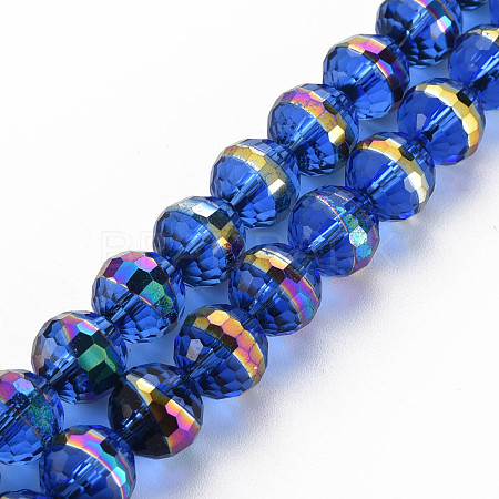 Electroplate Transparent Glass Beads Strands EGLA-N006-031-A05-1
