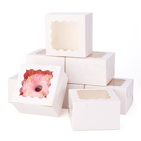 Square Paper Biscuit Boxes with Lace Edged Square Clear Window CON-TAC0001-12A-01-1