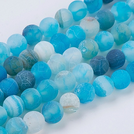Natural Weathered Agate Beads Strands G-G589-6mm-14-1