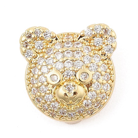 Brass Micro Pave Cubic Zirconia Slide Charms ZIRC-I068-04G-A-1