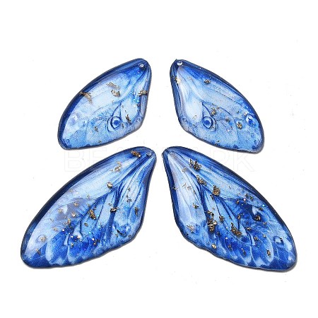 4Pcs Transparent Epoxy Resin Butterfly Wings Pendants RESI-C057-01C-1