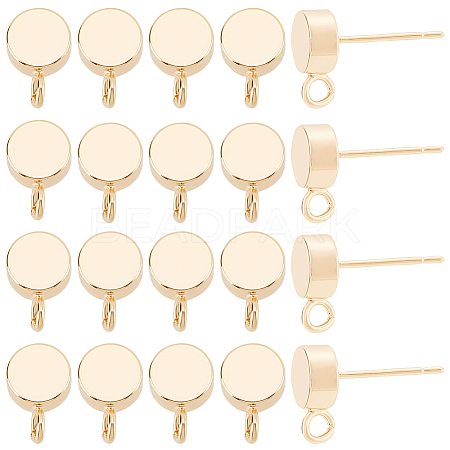 BENECREAT Brass Stud Earring Findings KK-BC0001-24G-1