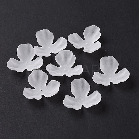 3-Petal Transparent Acrylic Bead Caps OACR-A017-11-1