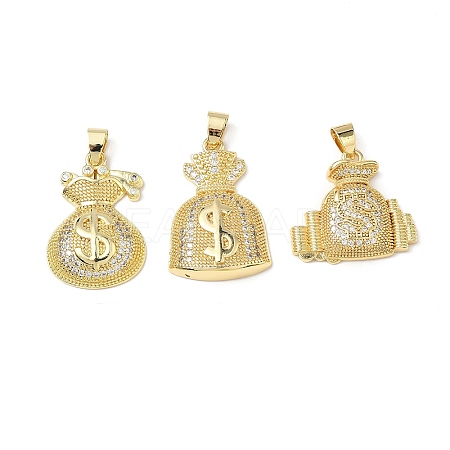 Micro Pave Clear Cubic Zirconia Pendants KK-L253-13G-1