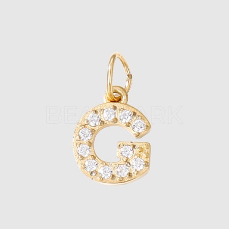 Stainless Steel Cubic Zirconia Pendants with Jump Rings X-FIND-PW0024-08G-1