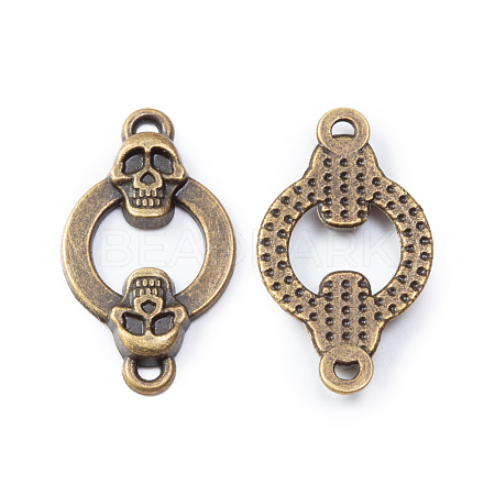 Tibetan Style Alloy Connector Charms SKUL-PW0002-133AB-1