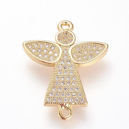 Long-Lasting Plated Brass Micro Pave Cubic Zirconia Links ZIRC-S053-17G-1
