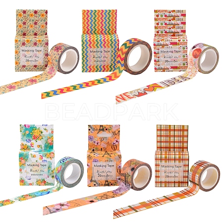 6Boxes 6 Style DIY Scrapbook Decorative Adhesive Tapes DIY-SZ0004-66-1