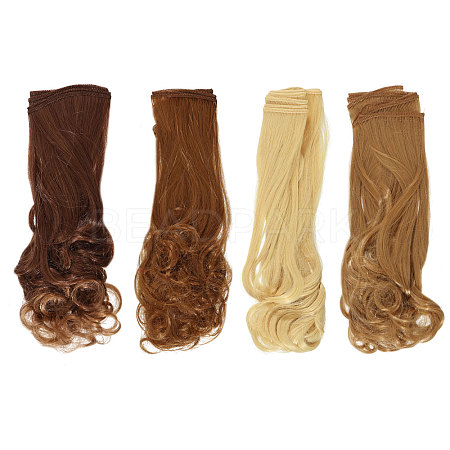 4Pcs 4 Colors PP Doll Wig Long Curly Hair DIY-GL0006-20B-1