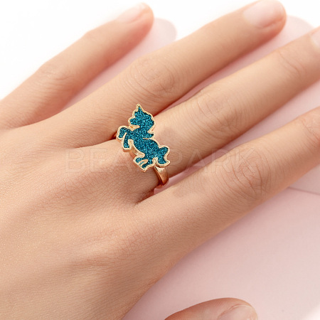 Alloy Enamel Rotatable Cuff Open Rings FS-WGEC271-10-1