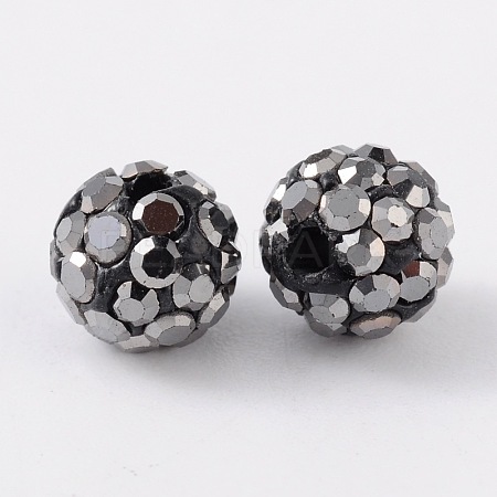 Grade A Rhinestone Pave Disco Ball Beads RB-Q100-2-1