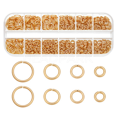 800Pcs 4 Styles 304 Stainless Steel Open Jump Rings STAS-ME0002-12-1