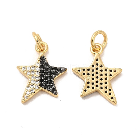 Rack Plating Brass Micro Pave  Cubic Zirconia Pendants KK-B068-22G-1