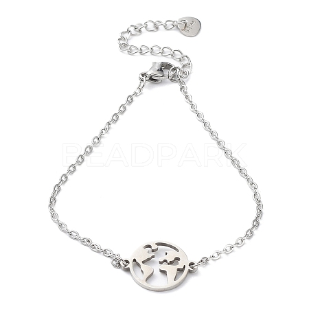 Tarnish Resistant 201 Stainless Steel Link Bracelets with Cable Chains LS-BJEW-P297-01P-C-1