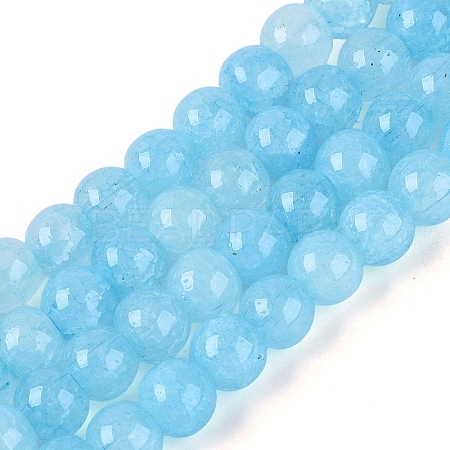 Ombre Effect Dyed Crackle Glass Beads Strands GLAA-Q106-01A-B05-1