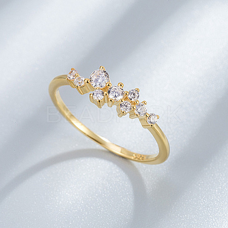 925 Sterling Silver Micro Pave Clear Cubic Zirconia Finger Rings for Women FS-WG88D88-06-1