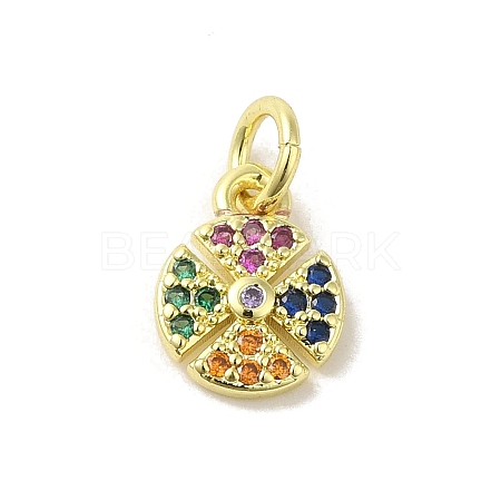 Brass Micro Pave Cubic Zirconia Charms KK-M283-25E-02-1