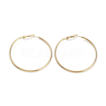 Ring 304 Stainless Steel Hoop Earrings for Women Men EJEW-B049-02F-G-1