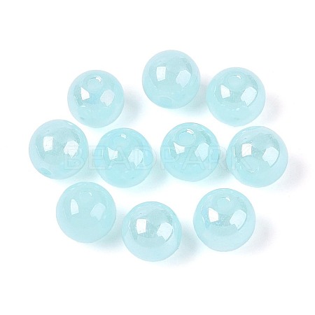 Electroplate Round Glass Beads Strands EGLA-T029-07G-1