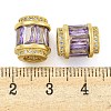 Rack Plating Brass Micro Pave Cubic Zirconia European Beads KK-F089-31G-04-3