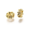 Brass Micro Pave Cubic Zirconia Beads KK-C106-25B-G-1