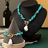 Alloy & Synthetic Turquoise Chips Beaded Necklaces & Beaded Bracelets Sets FS-WG6FE76-01-3