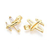 Brass Micro Pave Cubic Zirconia Pendants KK-T073-51G-2