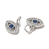 Brass Micro Pave Cubic Zirconia Charms KK-E068-VB243-3