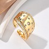 Brass Micro Pave Clear Cubic Zirconia Cuff Rings for Women RJEW-U041-07G-1