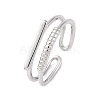 925 Sterling Silver Cuff Rings for Women RJEW-U046-02P-2