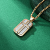 304 Stainless Steel Dog Tag Cross Pendant Necklaces for Men WG6920A-01-2