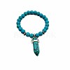 Synthetic Turquoise Pointed Bullet Charm Bracelets ZL7709-1