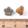 Picasso Baking Paint & Golden Metal Enlaced Glass Beads DGLA-T004-62M-3