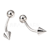 316L Surgical Stainless Steel Eyebrow Ring AJEW-P002-A-10-1
