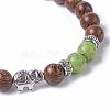 Dyed Wood Round Beads Stretch Bracelets BJEW-JB04839-3