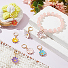 12Pcs 6 Colors Alloy Enamel Daisy Flower Charms Locking Stitch Markers HJEW-PH01644-5