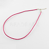 Trendy Braided Imitation Leather Necklace Making NJEW-S105-005-1